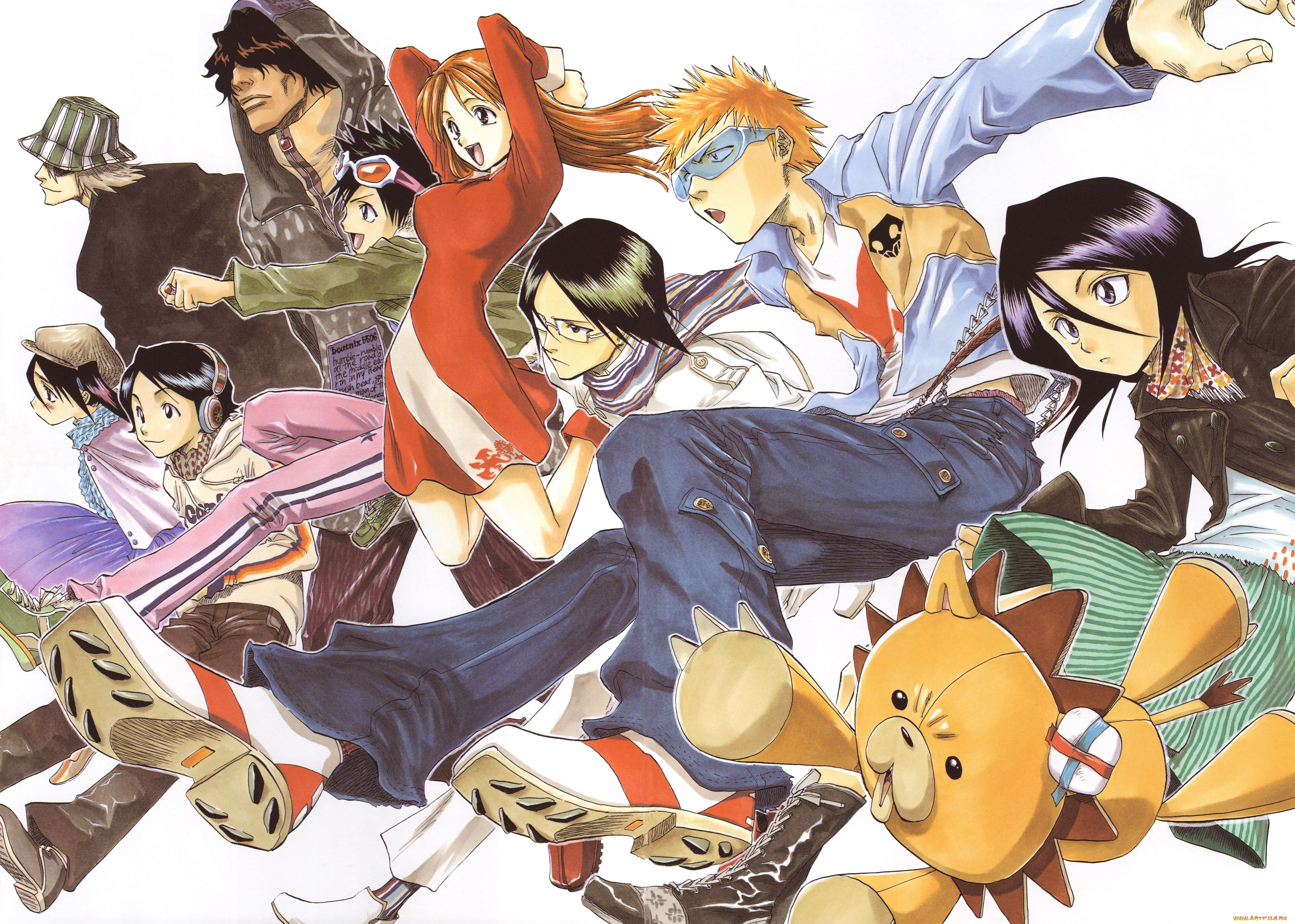 , bleach, kon, kisuke, urahara, tatsuki, arisawa, yasutora, sado, ichigo, kurosaki, rukia, kuchiki, orihime, inoue, uryuu, ishida